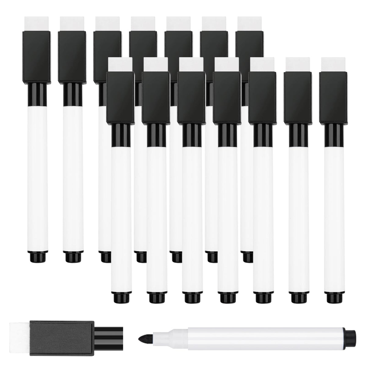 50 Pcs Magnetic Dry Erase Markers, Fine Point Tip, Black