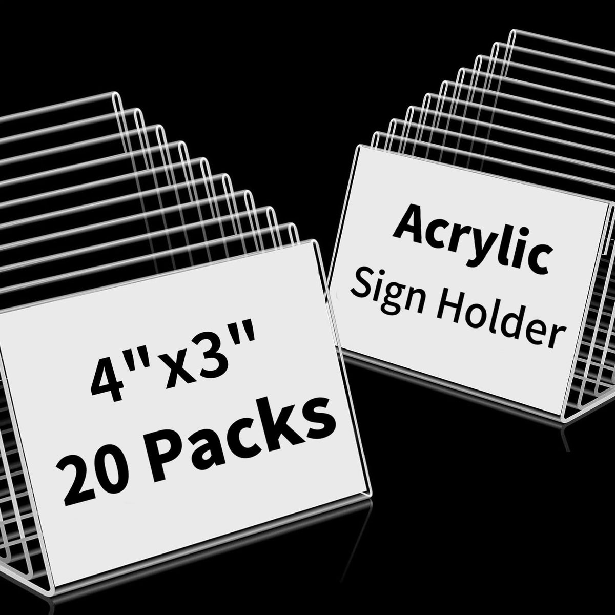 30 PCS Small Acrylic Sign Holder 3.5" x 2", Mini Acrylic Food Sign Labels for Party Buffet, Retail Price Display Holder, Clear Plastic Table Counter Top Stand for Place Cards, Name Card, Wedding Signs