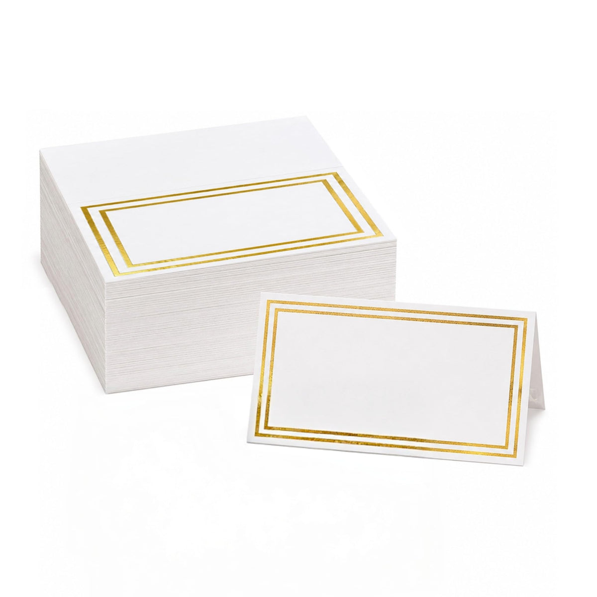 100Pcs Place Cards for Wedding Table Seating Chart, Blank Folded Write-On Kraft Paper Name Tent Cards & Food Labels for Party Buffet, Reception Supplies for Dinner Parties, Banquets, Events