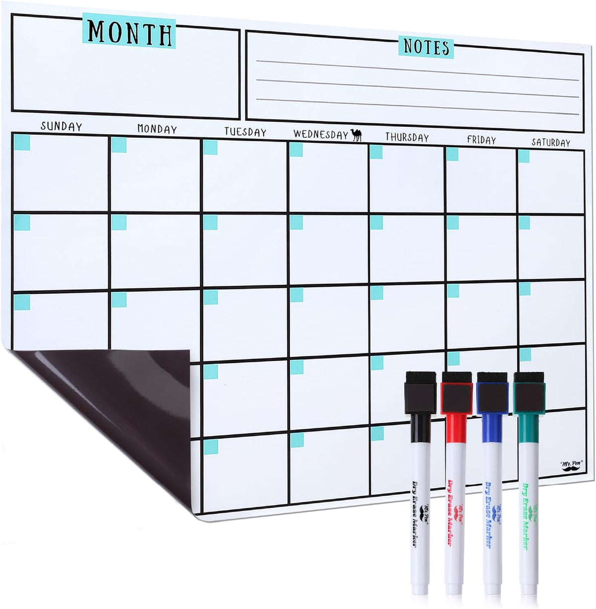 Mr. Pen- Dry Erase Calendar for Fridge, Magnetic, 14.7 x 11.8