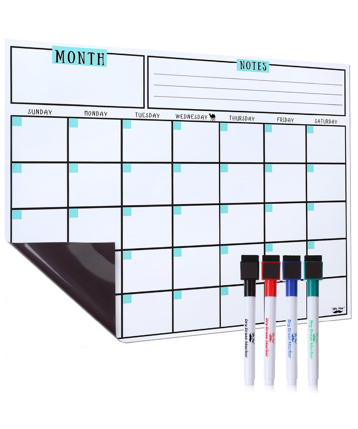 Mr. Pen- Dry Erase Calendar for Fridge, Magnetic, 14.7 x 11.8