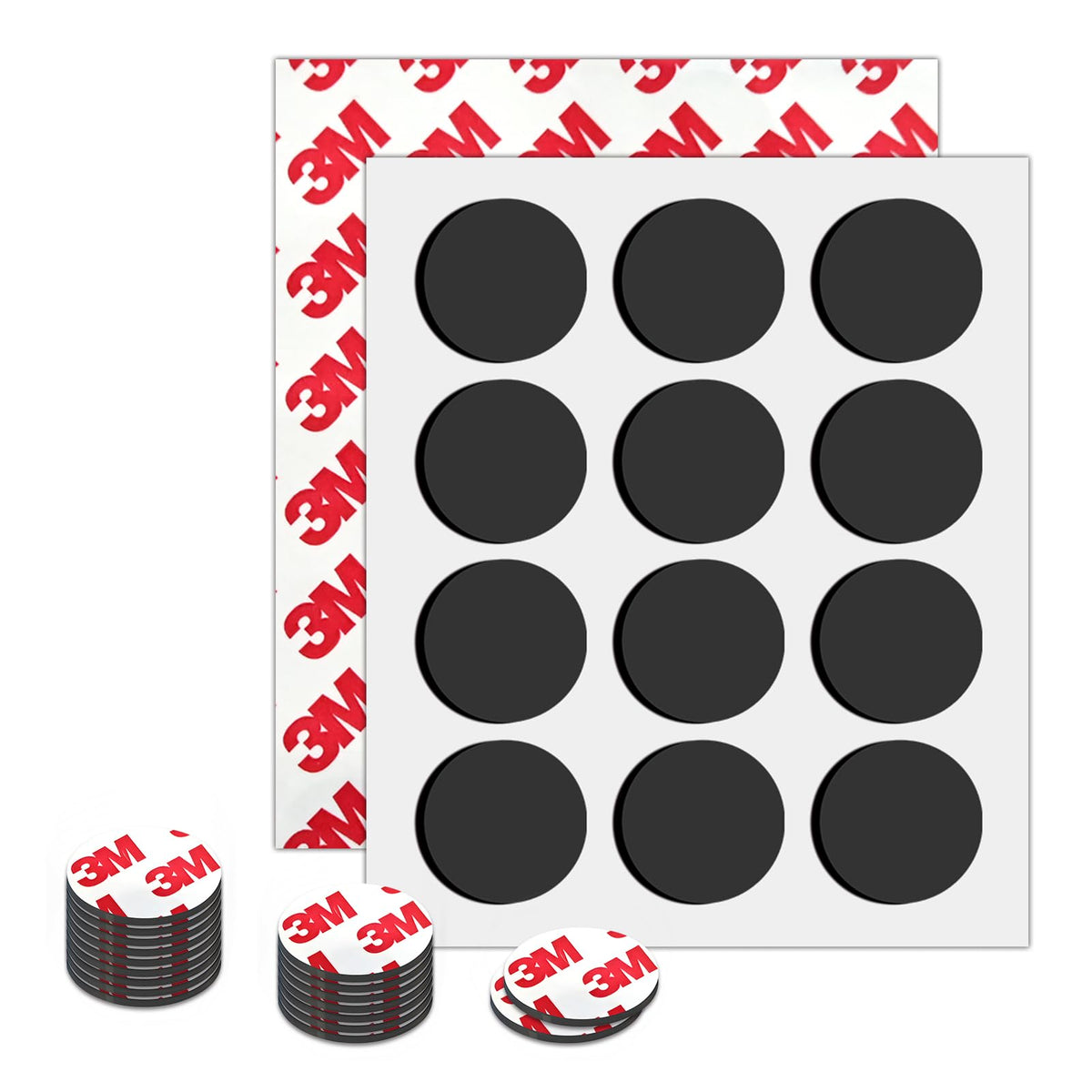 Small Magnets with Adhesive Backing for Crafts,Self Sticky Magnetic Sticker,Round Adhesive Dot Magnets for Classroom (36Pcs Circle 3/4 X 0.08 Rubber Magnets)