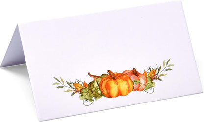 100 Pack Fall Pumpkin Place Cards Thanksgiving Table Name Cards