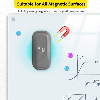 maxtek Magnetic Dry Erase Eraser, Gray, 1 Pack