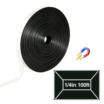 Magnetic Whiteboard Tape for Office,Fine Line Gridding Tape - 1/5 in x 40 yd x 24 mil,High Energy Thin Strip Magnets,Black 120 Feet