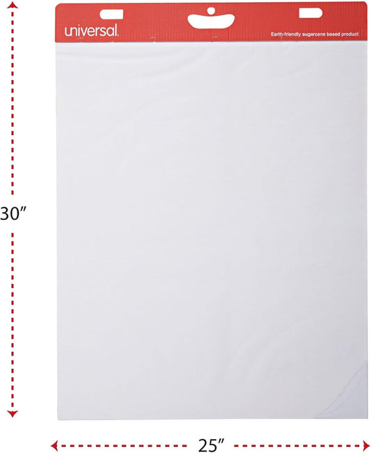 Universal 35603 Self Stick Easel Pads, Unruled, 25 x 30, White, 30-Sheet Pads (Case of 2 Pads)