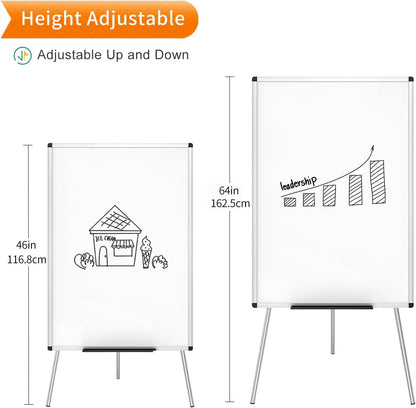 VIZ-PRO Magnetic Whiteboard Easel, 36 x 24 Inches, Portable Dry Erase Board