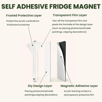 20PCS DIY Rectangle Fridge Magnet Kit,Clear Acrylic Magnets Kit