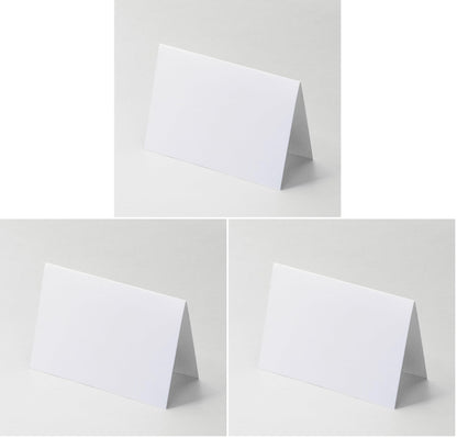 3,5x5"Plain White Folding Tent Cards (Set of 50)-7x5"Folds to 3,5x5"- Simple Blank Card Stock for Writing, Stamping, Drawing - Make Your Own Note, Thank You Cards