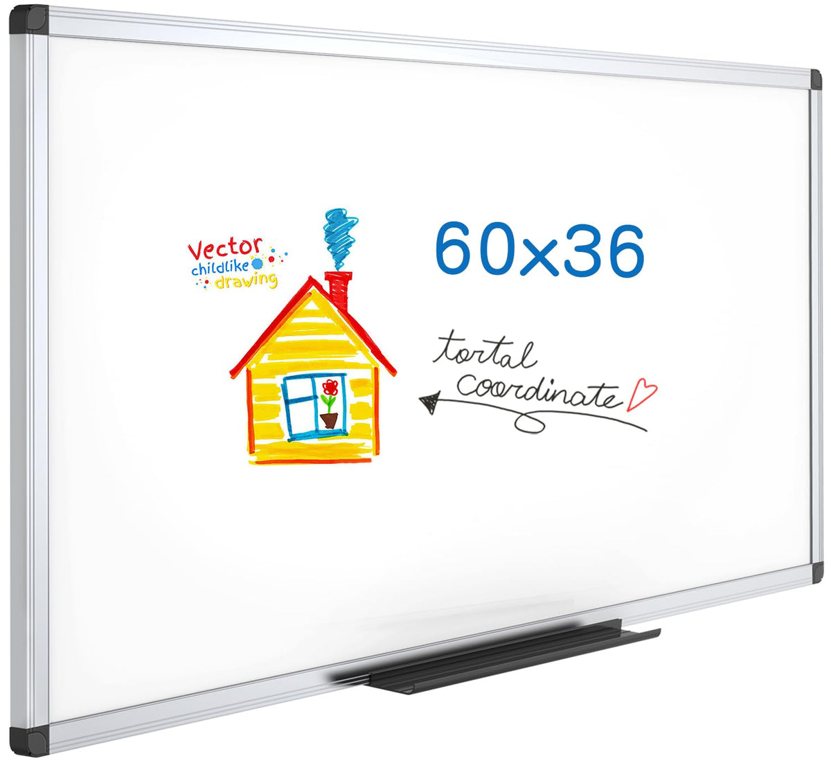 VIZ-PRO Magnetic Dry Erase Whiteboard, 48 x 36 Inches, Foldable