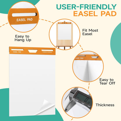 30 Sheets/Pad 15 x 18 Inches Large Self Stick Flip Chart Paper, 4 Pads/Pack
