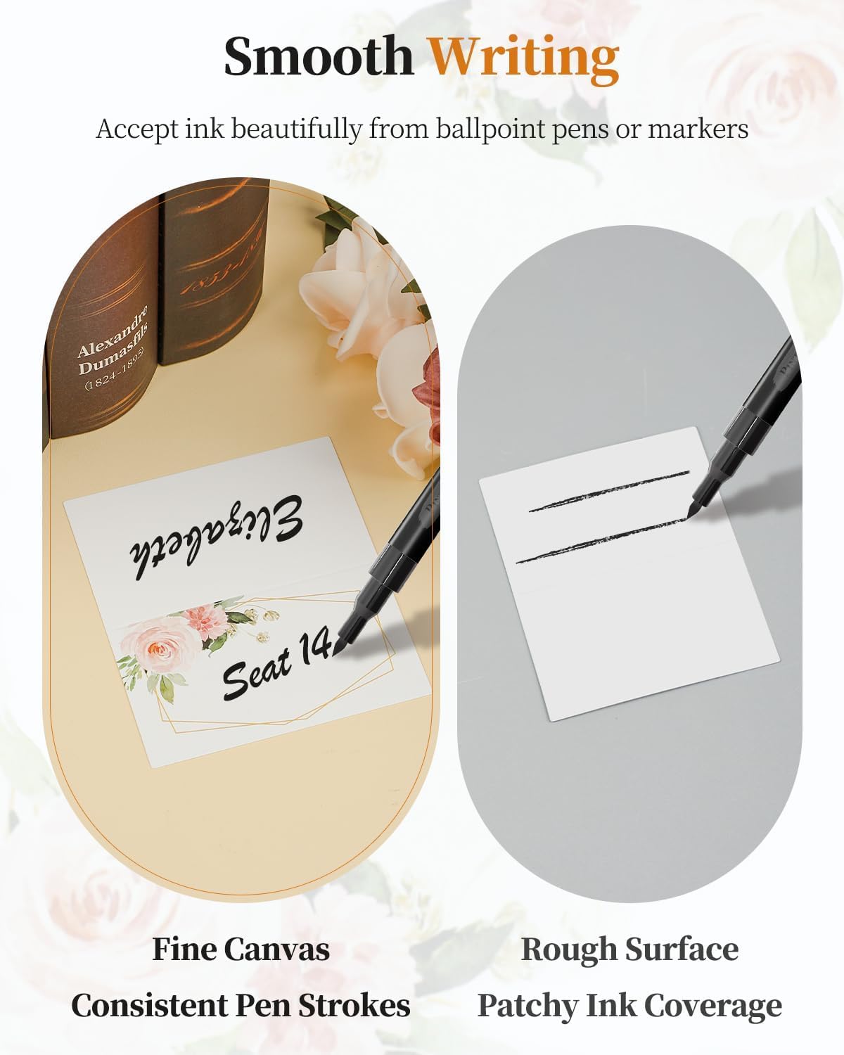Uniclife 60 Pcs Floral Place Cards for Wedding Buffet Tables