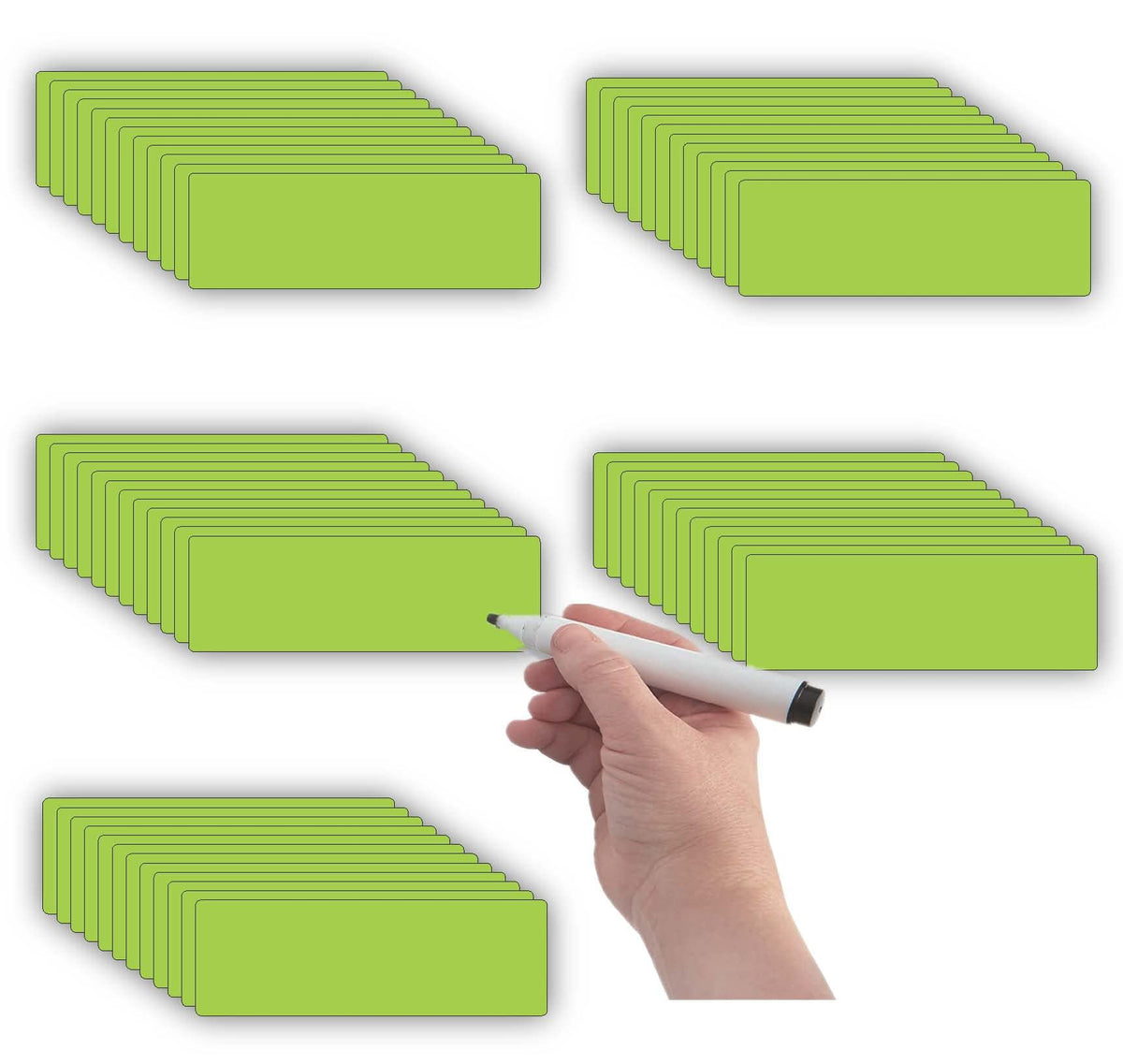 STTMGN Dry Erase Magnetic Labels (1x3,Pack of 60),Write On Magnets Sticker,Real Waterproof/Reusable for Classroom&Office&Cabinet&whiteboard&Fridge&More (Multicolor)