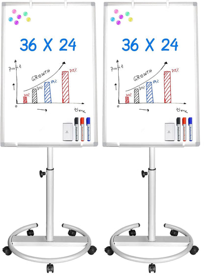 Maxtek Whiteboard on Wheels 40 x 28 in, Magnetic Rolling Dry Erase Easel