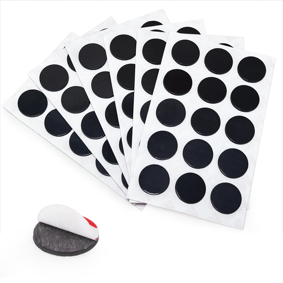 Towjug Round Magnets with Adhesive Backing 0.8" x 0.08", 30 Magnetic Dots