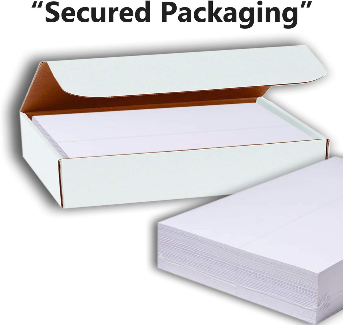 Hamilco White 80lb Cover Heavy 3.5x11 Tent Place Cards for Weddings (100PK)