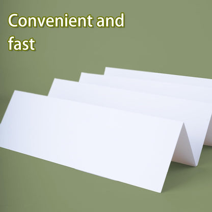 30 Pack Printable Name Tent Cards,3.5"x 11" Blank Folding Paper for Place Cards & Table Cards(White)