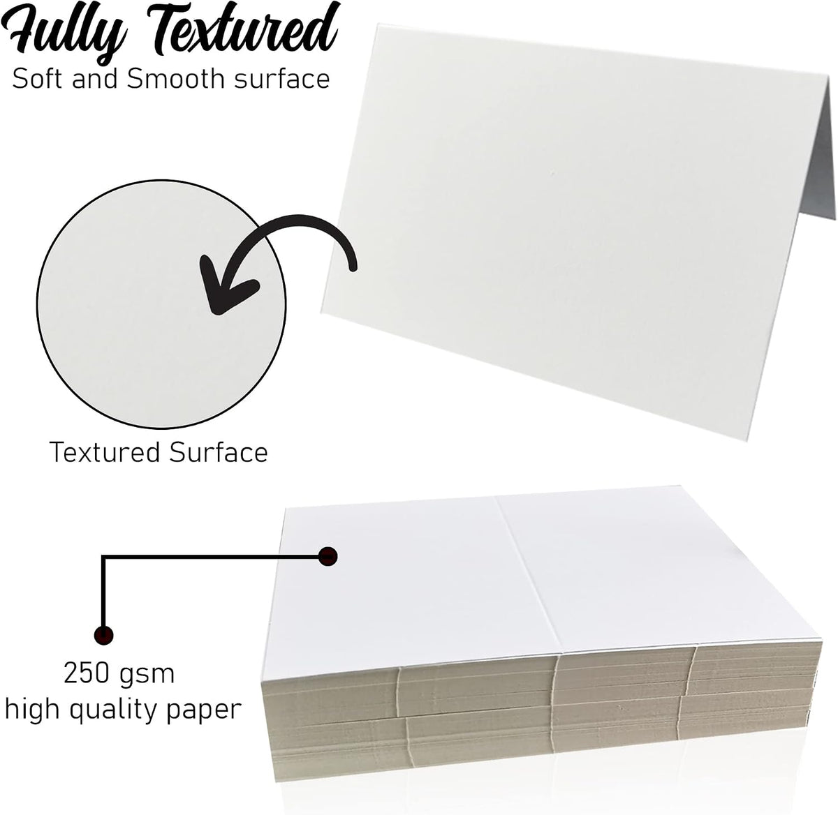 Place Cards White Blank Pack of 100. Premium Tent Name Place Cards for Table Setting Size 2.5x3.75 inches - Perfect for Weddings, Banquets Dinner Parties and any other Events