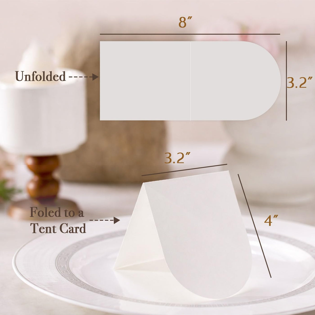 50 Pcs Arch Place Cards, 3.2" x 4" Small Table Cards, Table Setting, Tent Cards, Name Cards for Dinner, Party, Event, Catering, Table (50 Pcs Arch)