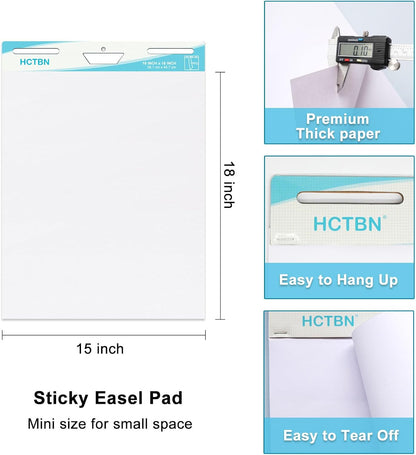 HCTBN 120 Sheets Self-Stick Mini Easel Pad 15 X 18 in, Teacher Paper Chart