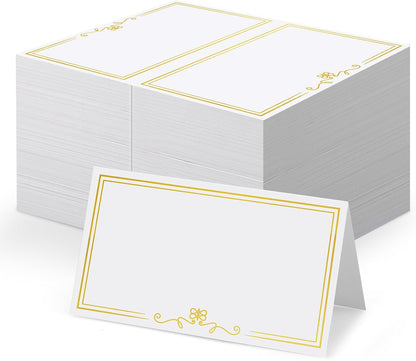 150Pcs Place Cards for Table Setting Wedding Cards with Gold Foil Border
