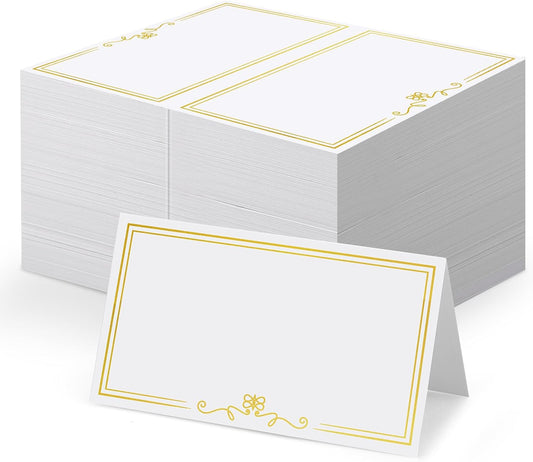 150Pcs Place Cards for Table Setting Wedding Cards with Gold Foil Border