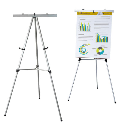 Pack of 4-Lightweight Aluminum Flip-Chart Presentation Easel, Black (4 Pack)