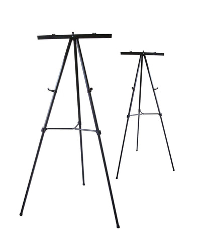 Audio-Visual Direct Adjustable Aluminum Flip-Chart Easel, 37"-70", Black