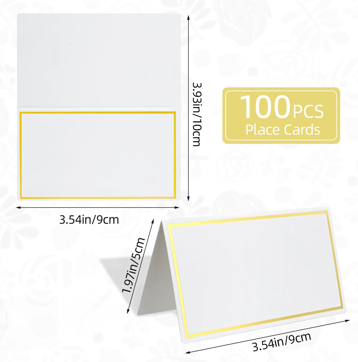 Place Cards for Table Setting, 100-Pack Table Tent Cards for Dinner Party
