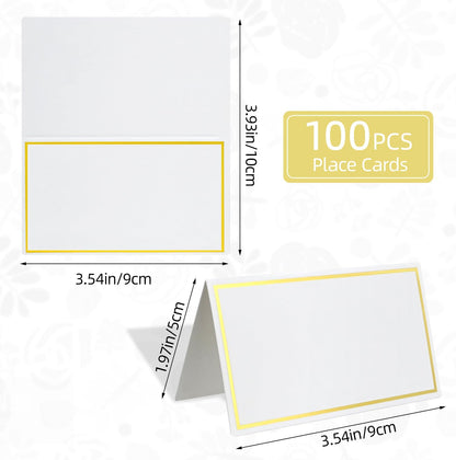 Place Cards for Table Setting, 100-Pack Table Tent Cards for Dinner Party