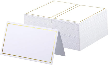 120 Pcs Place Cards for Table Setting - Folded Name Cards 2 x 3.5 Inch