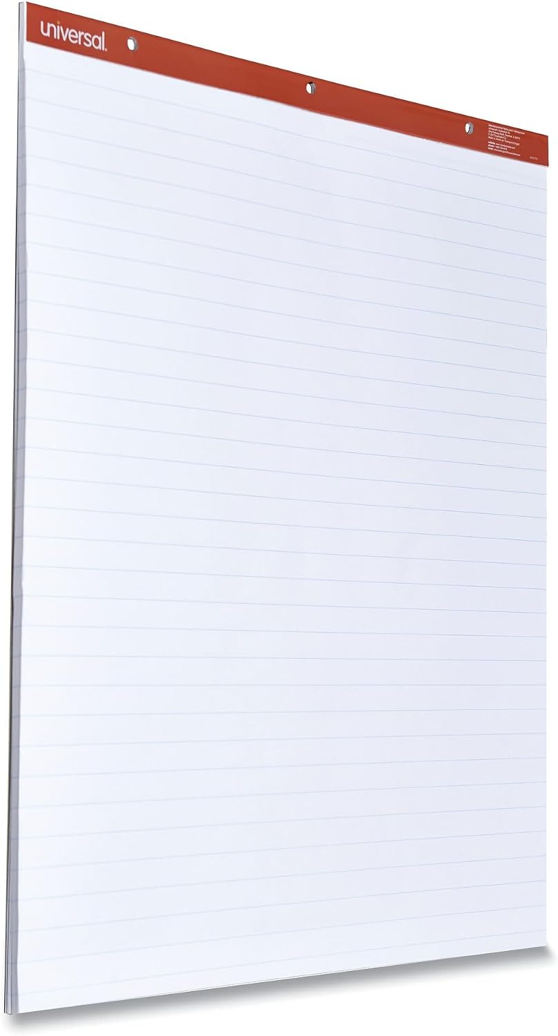 Universal 35601 Recycled Easel Pads, Faint Rule, 27 x 34, White, 50 Sheet (Case of 2)
