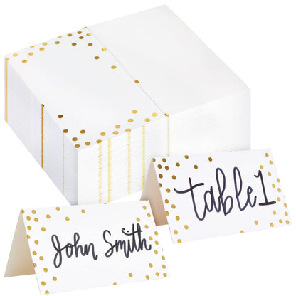 BEST PAPER GREETINGS 100 Pack Gold Border Paper Place Cards Table Seating
