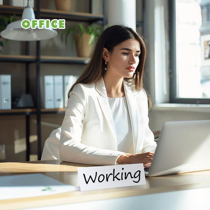 24 Pcs Dry Erase Name Tent Cards for Table, Reusable Name Cards 8.75" x 3" Desk Name Tents Sets with Dry Erase Markers and Erasers, Facilitate Effective Organization of Meetings and Classes