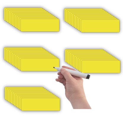 STTMGN Dry Erase Magnetic Labels (1x3,Pack of 60),Write On Magnets Sticker,Real Waterproof/Reusable for Classroom&Office&Cabinet&whiteboard&Fridge&More (Multicolor)