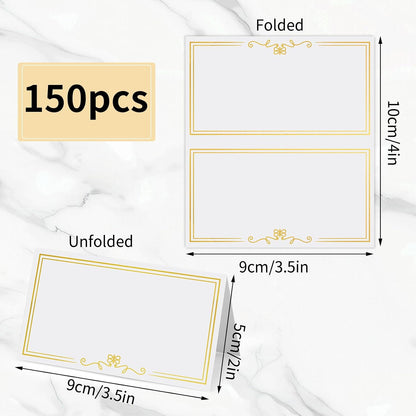 150Pcs Place Cards for Table Setting Wedding Cards with Gold Foil Border