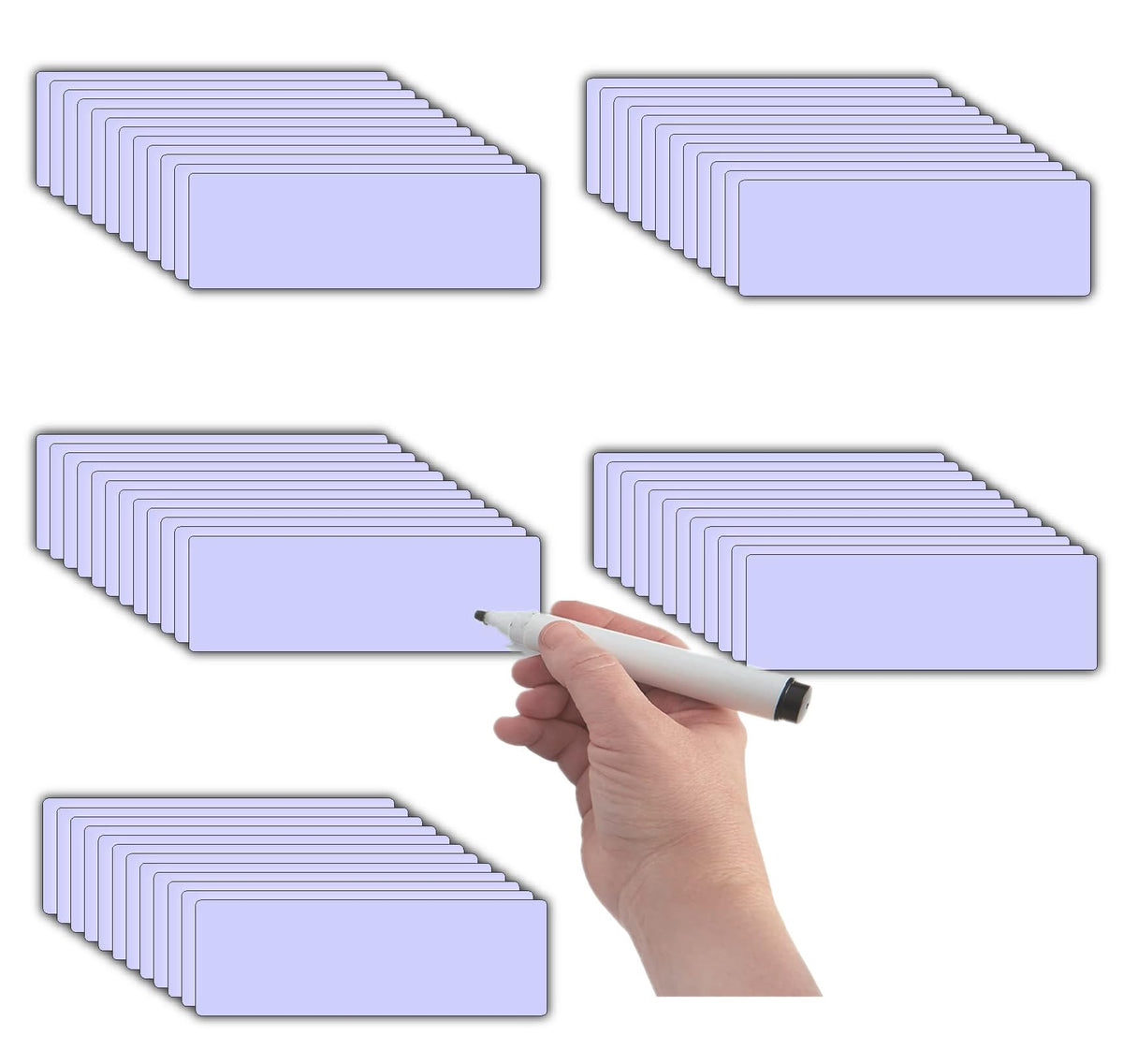 STTMGN Dry Erase Magnetic Labels (1x3,Pack of 60),Write On Magnets Sticker,Real Waterproof/Reusable for Classroom&Office&Cabinet&whiteboard&Fridge&More (Multicolor)