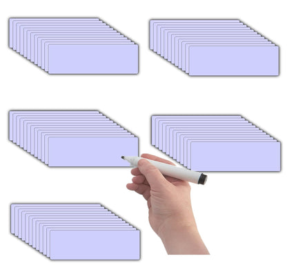 STTMGN Dry Erase Magnetic Labels (1x3,Pack of 60),Write On Magnets Sticker,Real Waterproof/Reusable for Classroom&Office&Cabinet&whiteboard&Fridge&More (Multicolor)