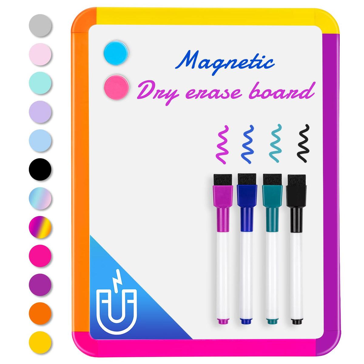 VUSIGN Magnetic Dry Erase Board, 8.5 x 11 Inches White Board, Pink