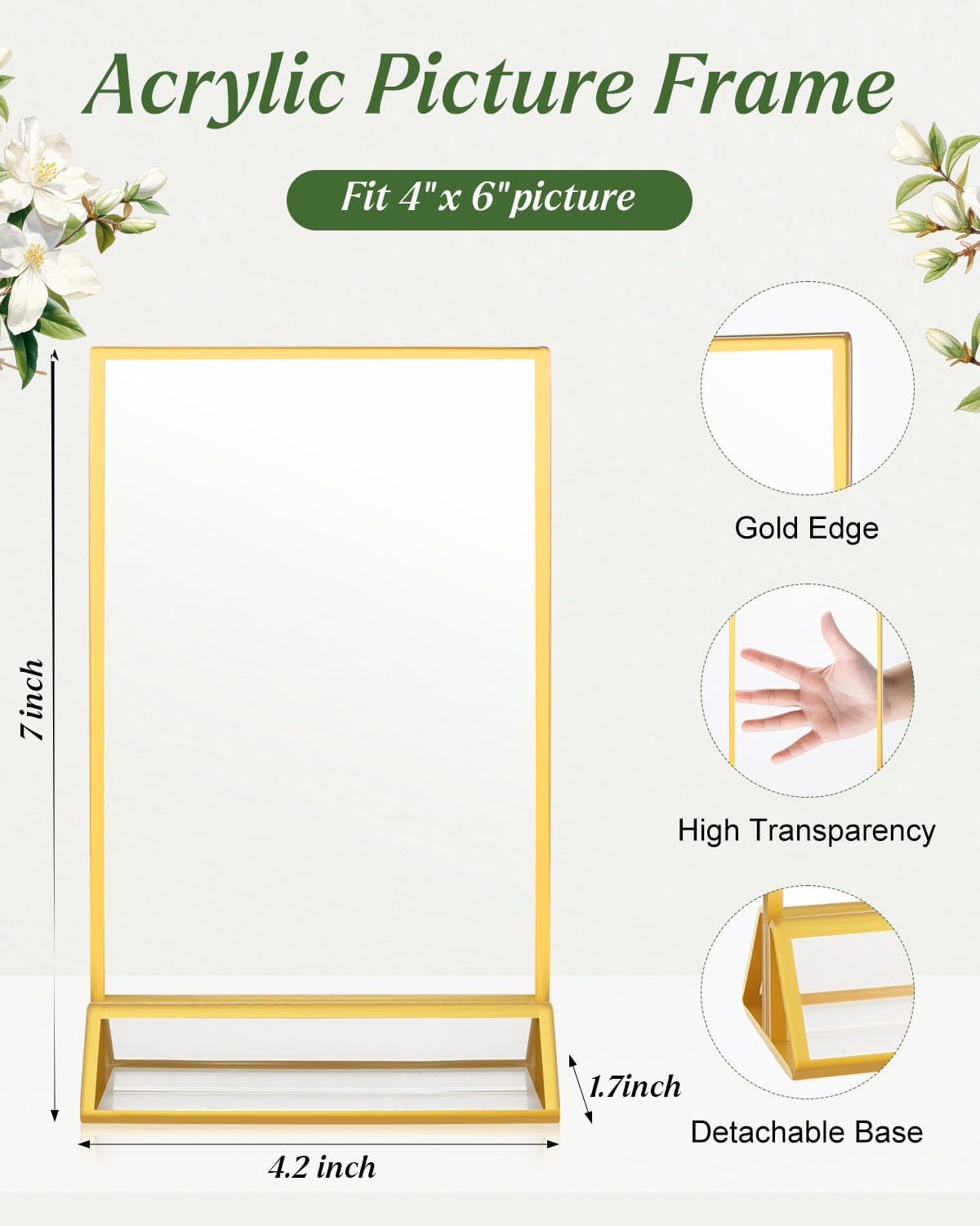 12 Pack Gold Acrylic Sign Holders 4x6 Menu Flyer Holder