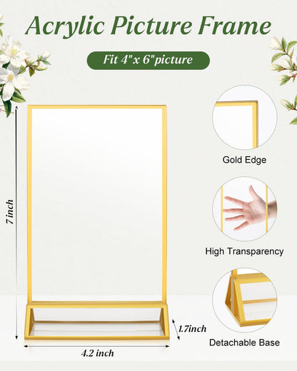 12 Pack Gold Acrylic Sign Holders 4x6 Menu Flyer Holder