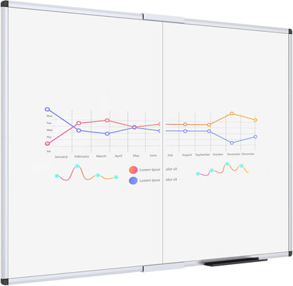 VIZ-PRO Magnetic Dry Erase Whiteboard, 48 x 36 Inches, Foldable