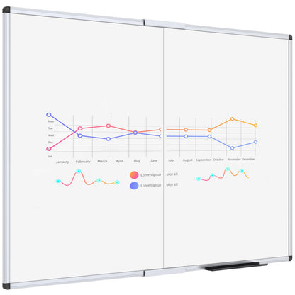 VIZ-PRO Magnetic Dry Erase Whiteboard, 48 x 36 Inches, Foldable