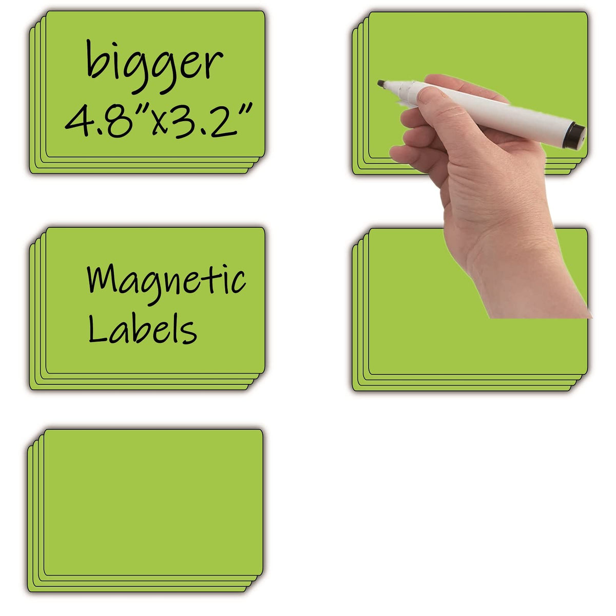 STTMGN Dry Erase Magnetic Labels (1x3,Pack of 60),Write On Magnets Sticker,Real Waterproof/Reusable for Classroom&Office&Cabinet&whiteboard&Fridge&More (Multicolor)