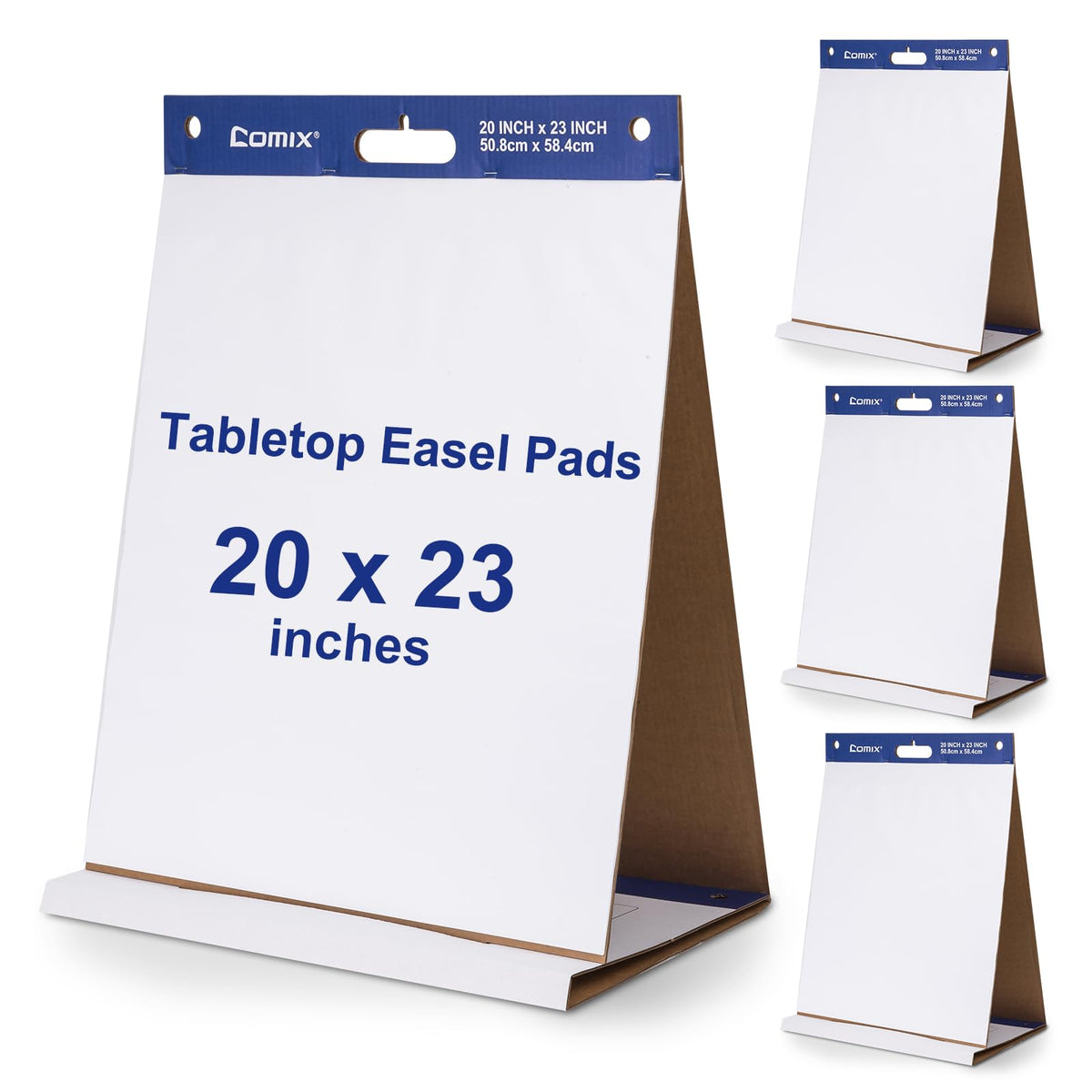 Comix Tabletop Easel Pads, 20 x 23 In Flip Chart, 20 Sheets/Pad, 4 Pads