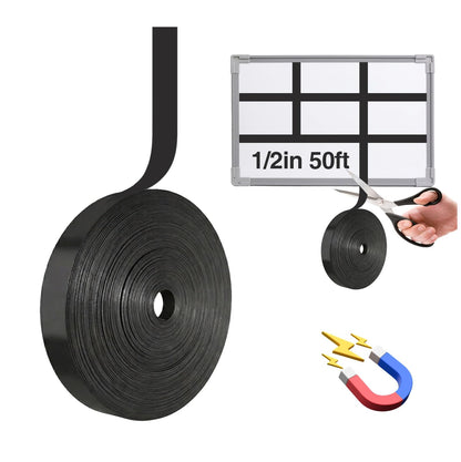 Magnetic Whiteboard Tape for Office,Fine Line Gridding Tape - 1/5 in x 40 yd x 24 mil,High Energy Thin Strip Magnets,Black 120 Feet