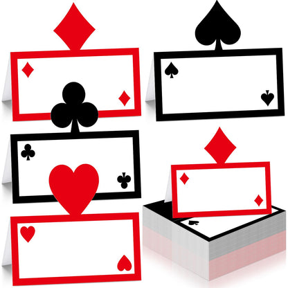 Cinnvoice 48 Pcs Casino Night Table Place Cards Rock and Roll Decoration