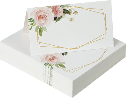 Uniclife 60 Pcs Floral Place Cards for Wedding Buffet Tables