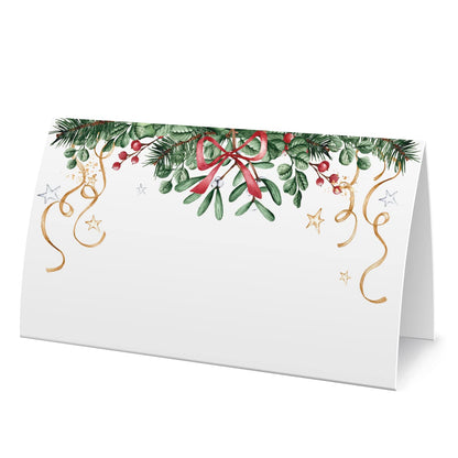 Golden Leaf Food Tent Labels - 25 Pack Wedding & Banquet Table Cards - Perfect for Place Cards, Buffet Food Labels (FZ-a07)