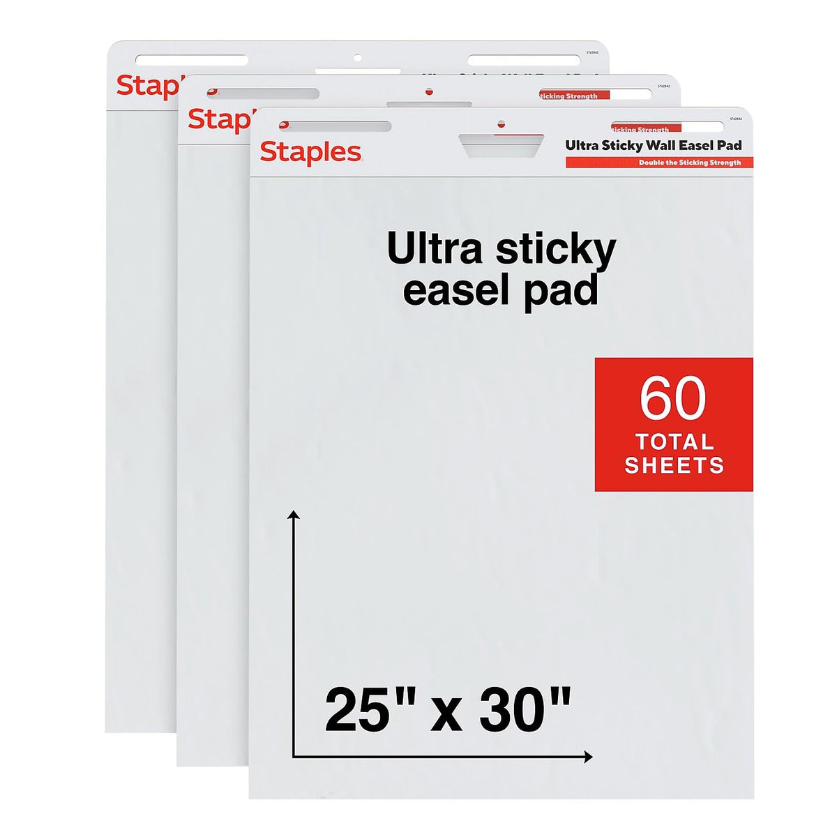 Staples Ultra Sticky Tabletop Easel Pad, 20x23 Inch, 20 Sheets/Pad